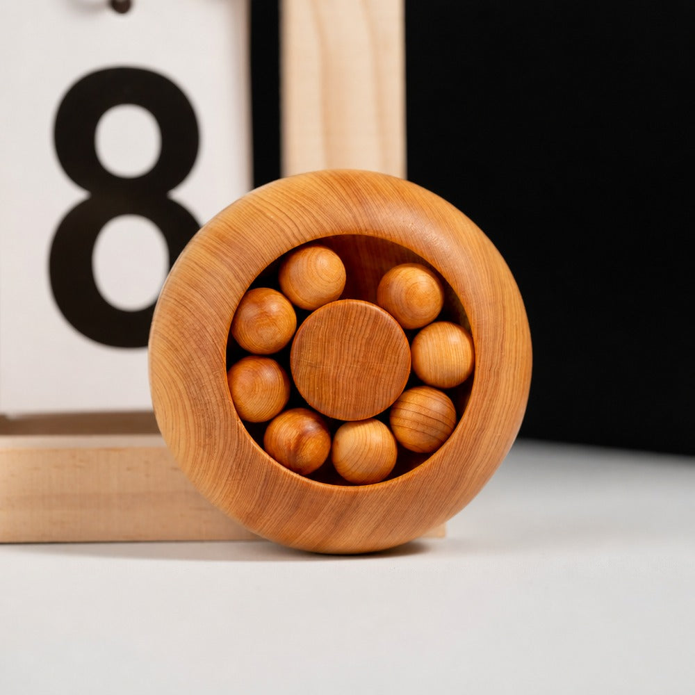 Carved cypress wood turning ornament