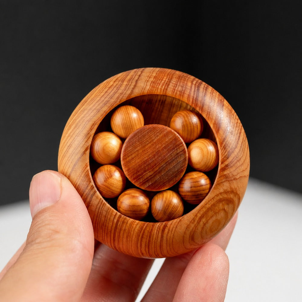 Carved cypress wood turning ornament