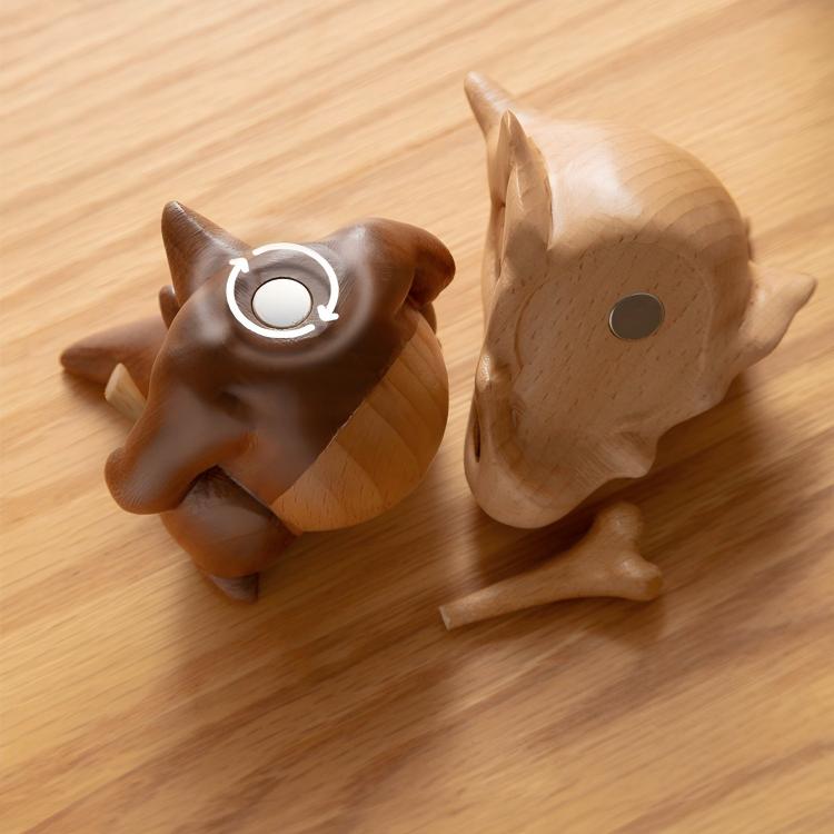 Dinosaur Wood Sculpture - Handcrafted Desktop Art Ornament