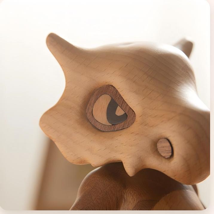 Dinosaur Wood Sculpture - Handcrafted Desktop Art Ornament