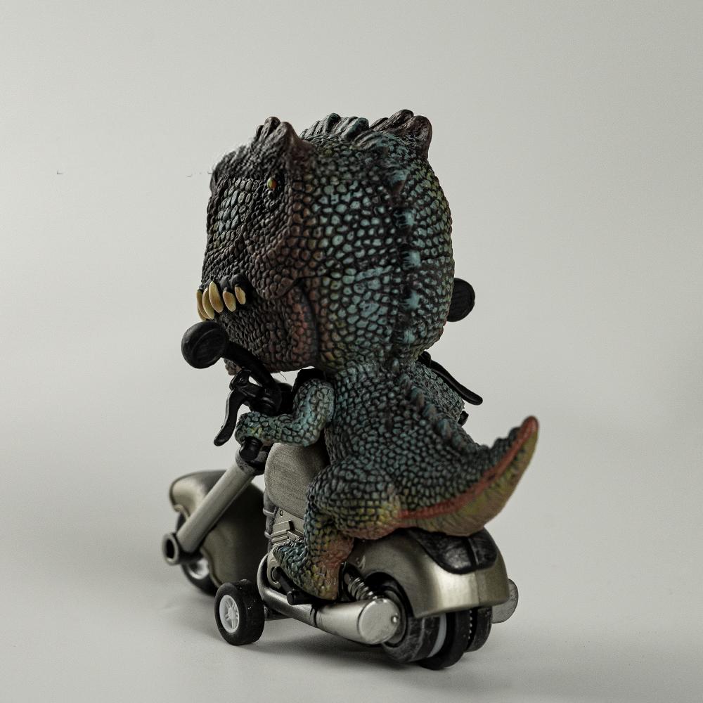 Dinosaur on Motorcycle Desktop Ornament - Resin Figurine