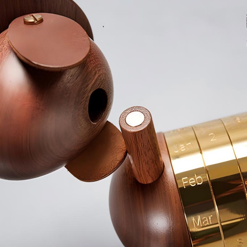 Dog Calendar Desktop Ornament | Magnetic Perpetual Calendar | Premium Wood Gift