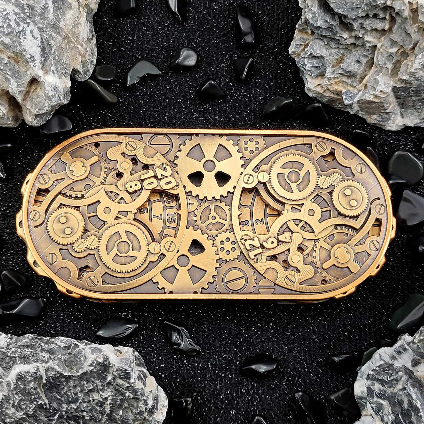 Dual Digital Gyro | 7-in-1 EDC Full Metal Dice | Steampunk Gear Stress Relief Toy