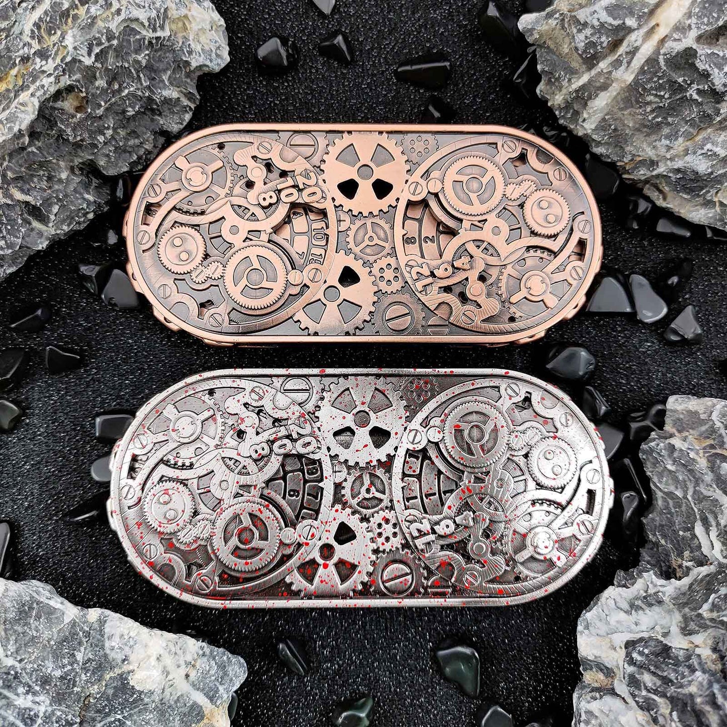 Dual Digital Gyro | 7-in-1 EDC Full Metal Dice | Steampunk Gear Stress Relief Toy