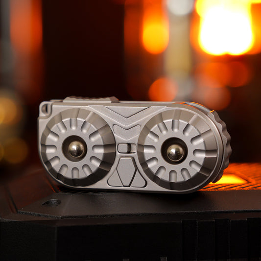 Dual Wheel Owl EDC Spinner | Independent Rotating Rings Stainless Steel Stress Relief Toy | Engravable