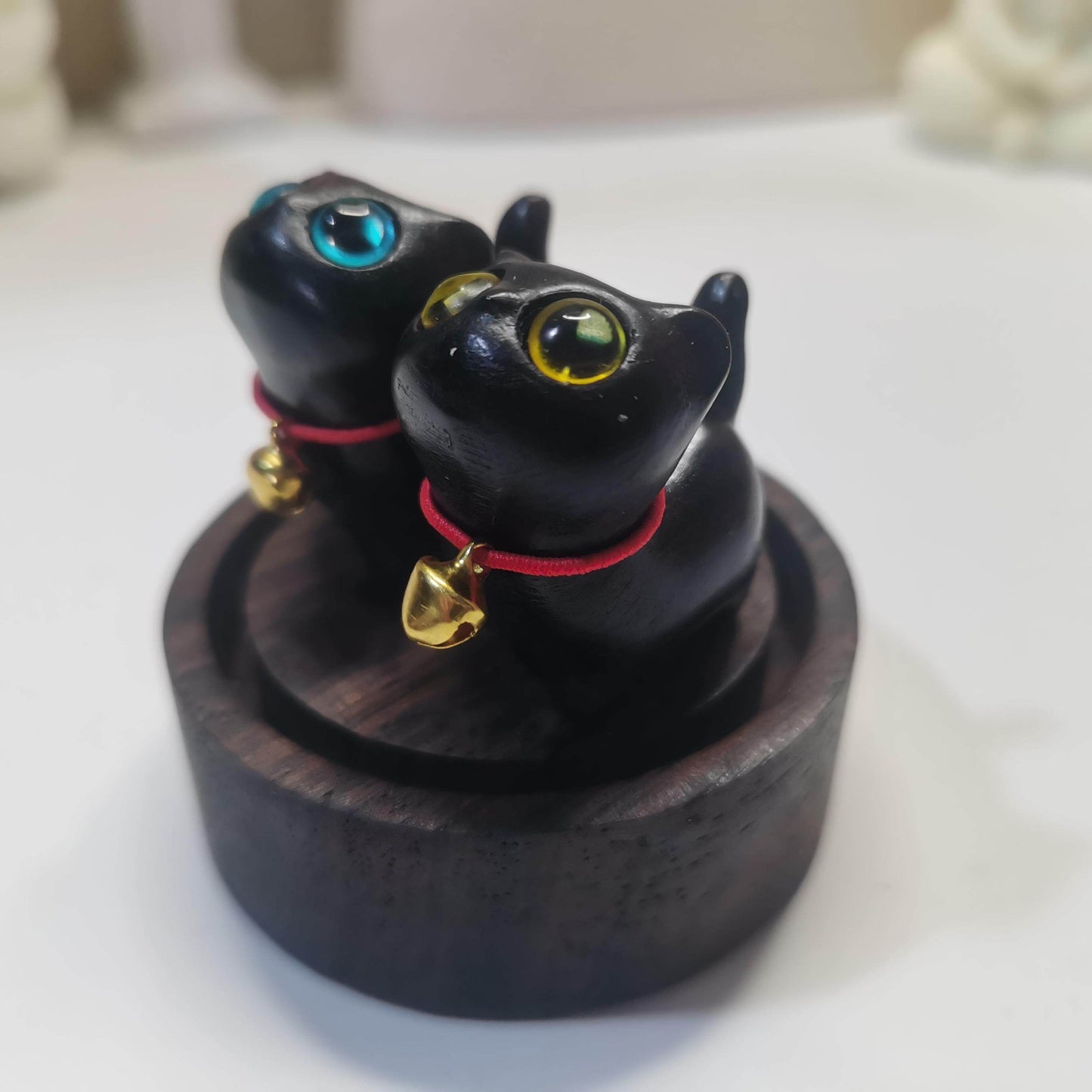 Ebony Wood Curious Cat Blind Box - blind box, cat figurine, desk decor - packaging