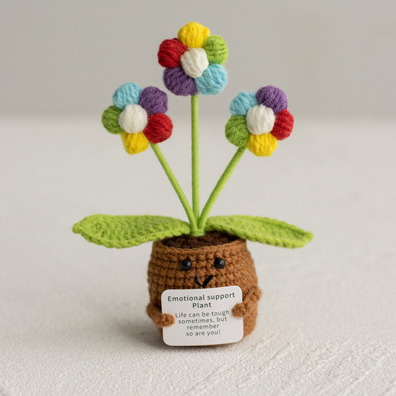 Emotional Support Plant | Handmade Crochet Flower Pot Blind Box | Cute Desk Decor Gift