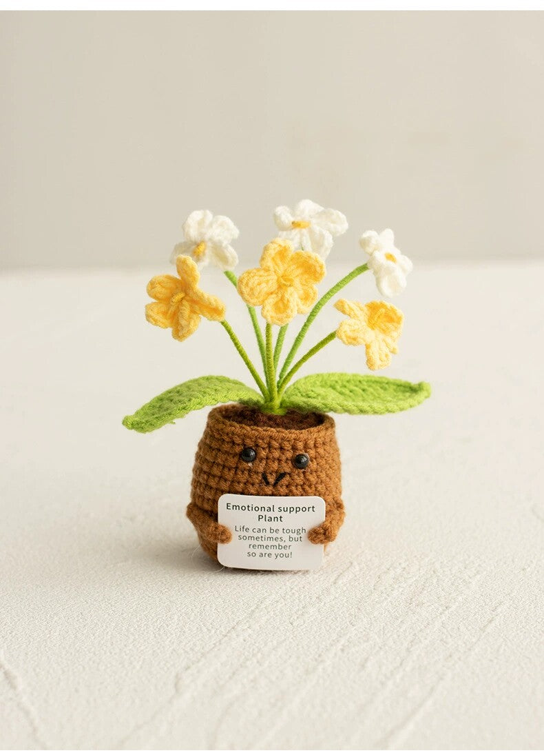 Emotional Support Plant | Handmade Crochet Flower Pot Blind Box | Cute Desk Decor Gift