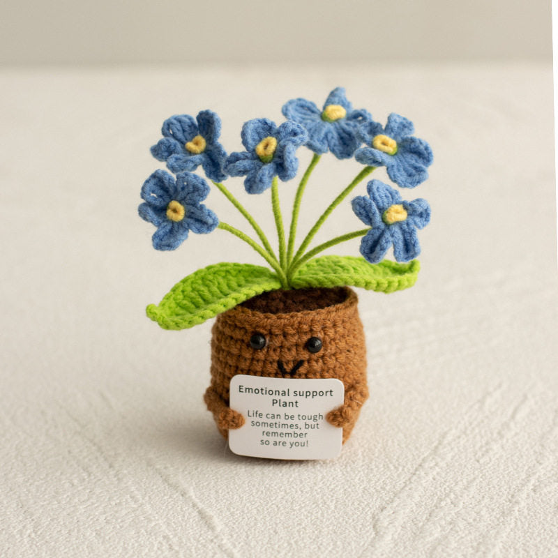 Emotional Support Plant | Handmade Crochet Flower Pot Blind Box | Cute Desk Decor Gift