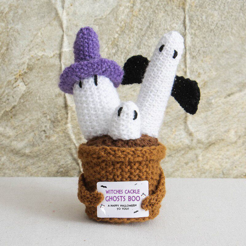 Emotional Support Plant | Handmade Crochet Flower Pot Blind Box | Cute Desk Decor Gift
