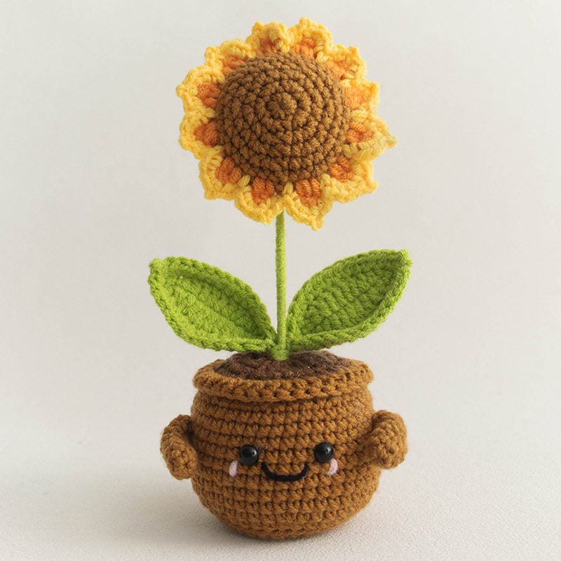 Emotional Support Plant | Handmade Crochet Flower Pot Blind Box | Cute Desk Decor Gift