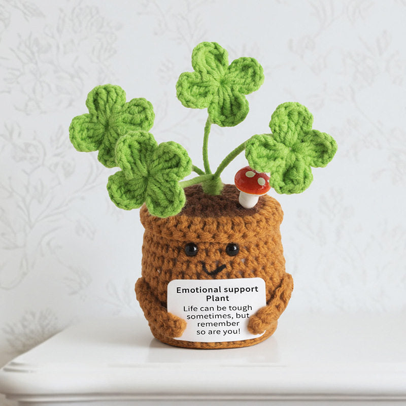 Emotional Support Plant | Handmade Crochet Flower Pot Blind Box | Cute Desk Decor Gift