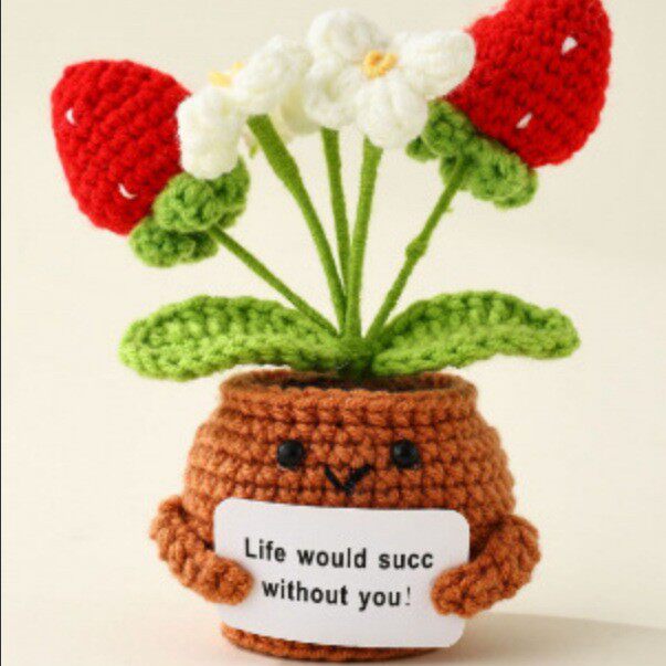 Emotional Support Plant | Handmade Crochet Flower Pot Blind Box | Cute Desk Decor Gift