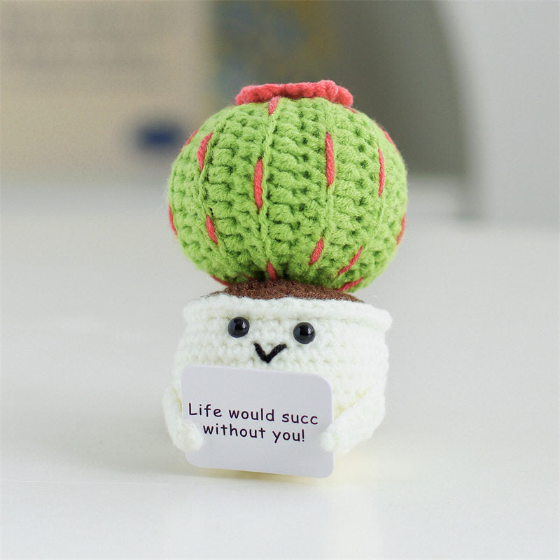 Emotional Support Plant | Handmade Crochet Flower Pot Blind Box | Cute Desk Decor Gift