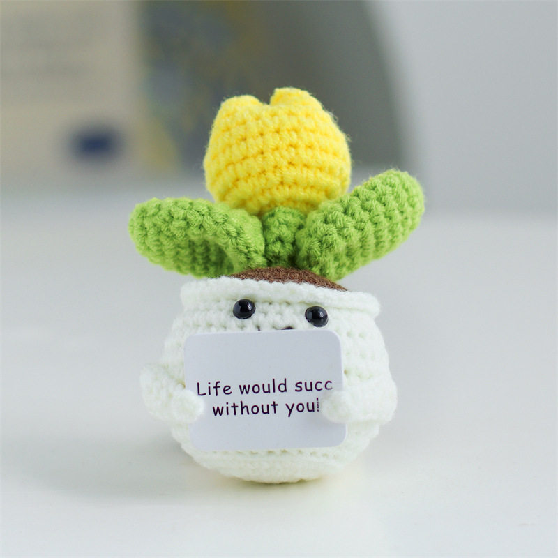 Emotional Support Plant | Handmade Crochet Flower Pot Blind Box | Cute Desk Decor Gift