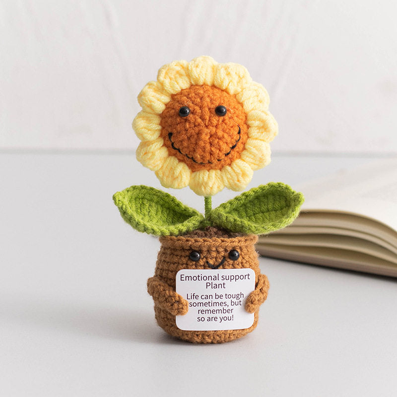 Emotional Support Plant | Handmade Crochet Flower Pot Blind Box | Cute Desk Decor Gift