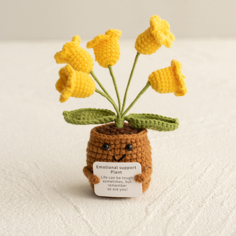 Emotional Support Plant | Handmade Crochet Flower Pot Blind Box | Cute Desk Decor Gift