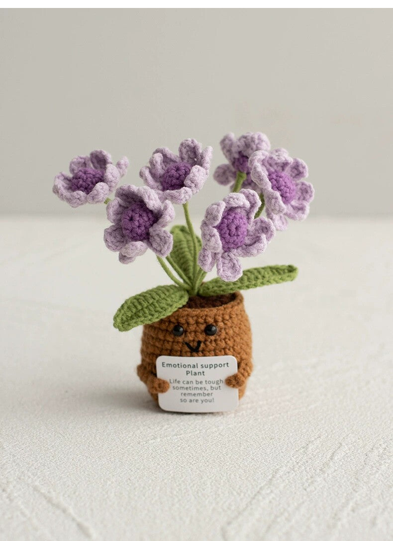 Emotional Support Plant | Handmade Crochet Flower Pot Blind Box | Cute Desk Decor Gift