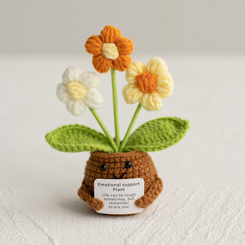 Emotional Support Plant | Handmade Crochet Flower Pot Blind Box | Cute Desk Decor Gift
