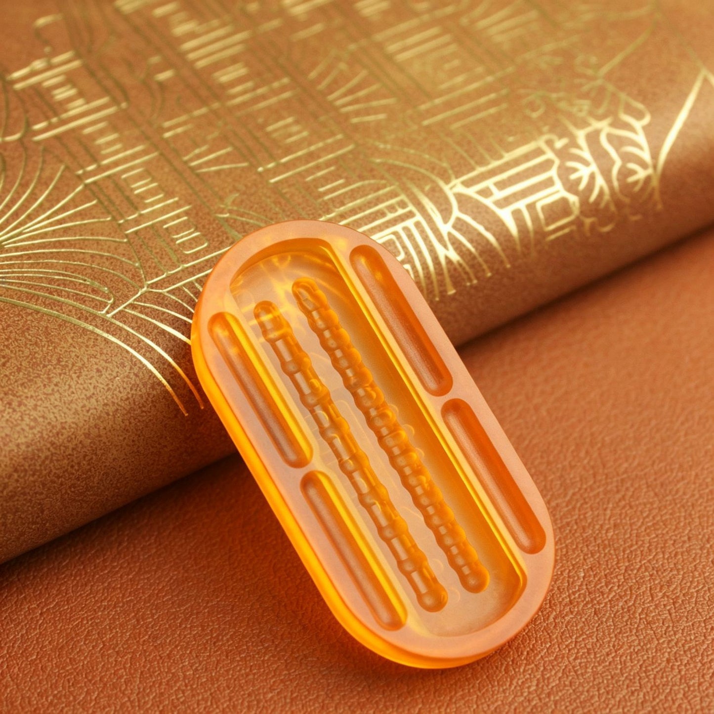 Fishbone EDC Mechanical Push Card | PMMA Dual-Track Click | 3 Colors | Engravable Fidget Toy