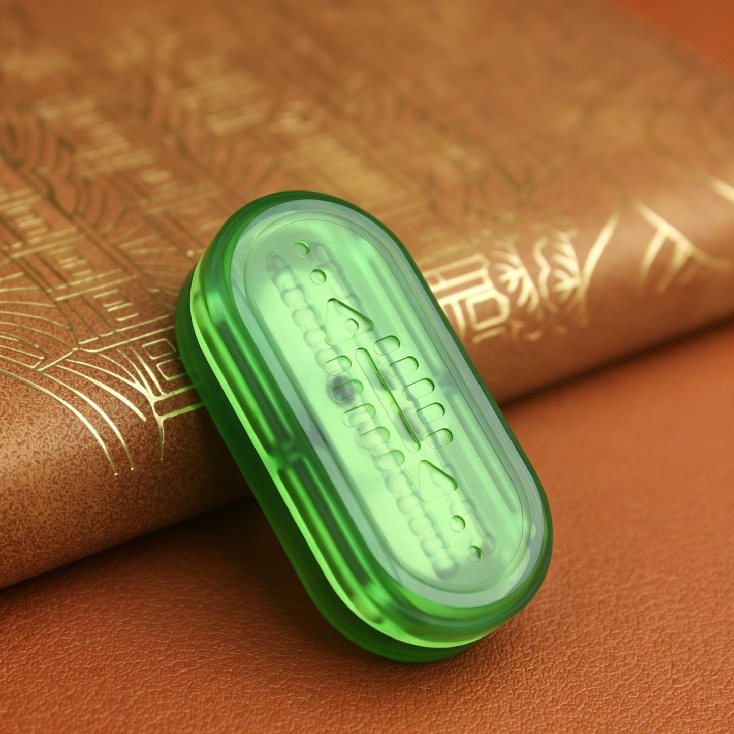 Fishbone EDC Mechanical Push Card | PMMA Dual-Track Click | 3 Colors | Engravable Fidget Toy