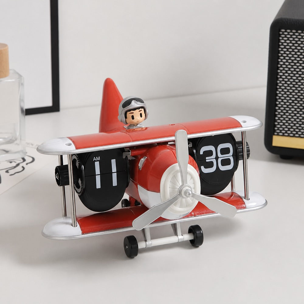 Plane style flip clock orange variant