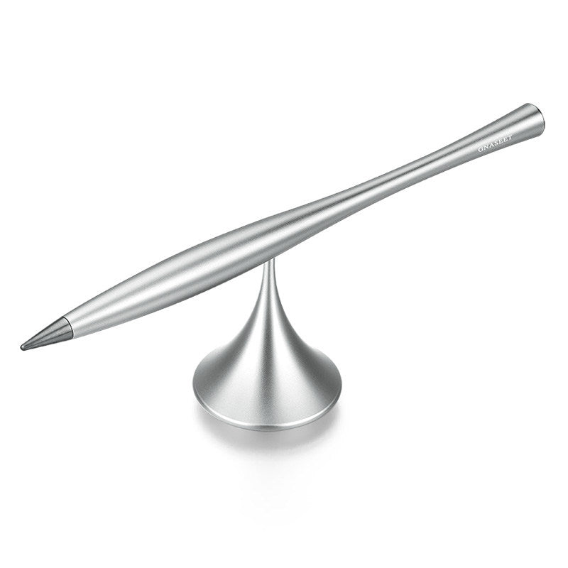 Forever Pen | Inkless Metal Stress Relief Pen with Stand | 360° Rotating Aluminum Alloy Desk Pen