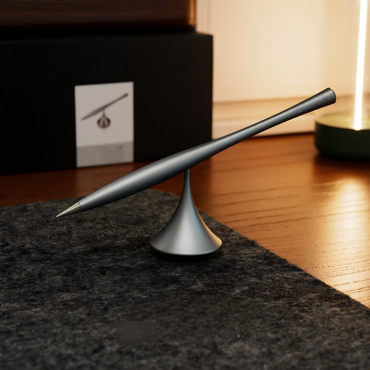 Forever Pen | Inkless Metal Stress Relief Pen with Stand | 360° Rotating Aluminum Alloy Desk Pen