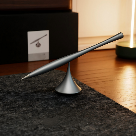 Forever Pen | Inkless Metal Stress Relief Pen with Stand | 360° Rotating Aluminum Alloy Desk Pen
