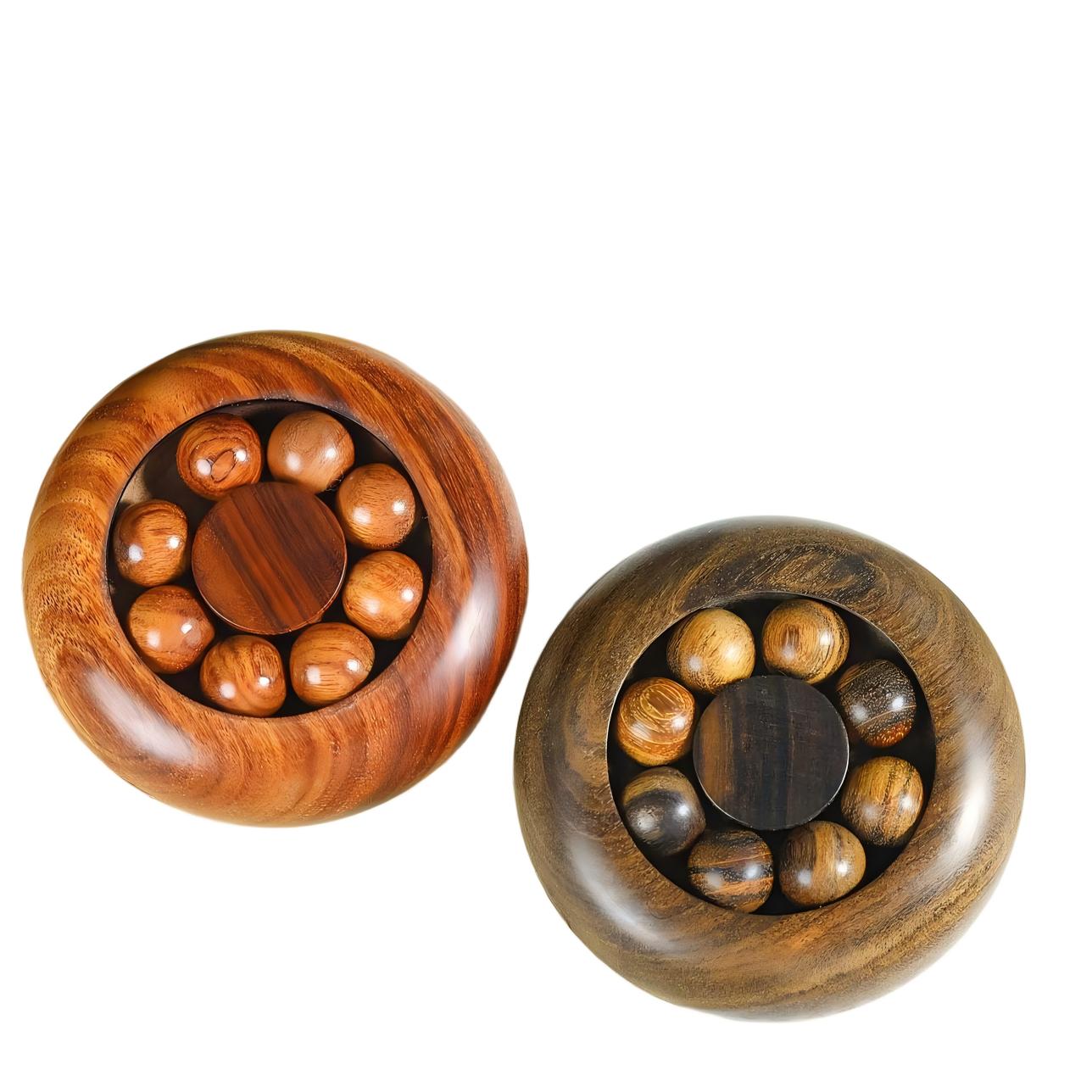 Fortune Wheel Wood Fidget Ornament | Natural Wood Spinning Ball Desk Toy | Stress Relief | Engravable