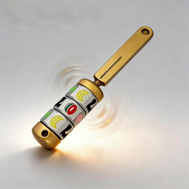 Fruit Slot Machine Fidget Spinner | Magnetic EDC Clicker Desk Toy | Vintage Brass