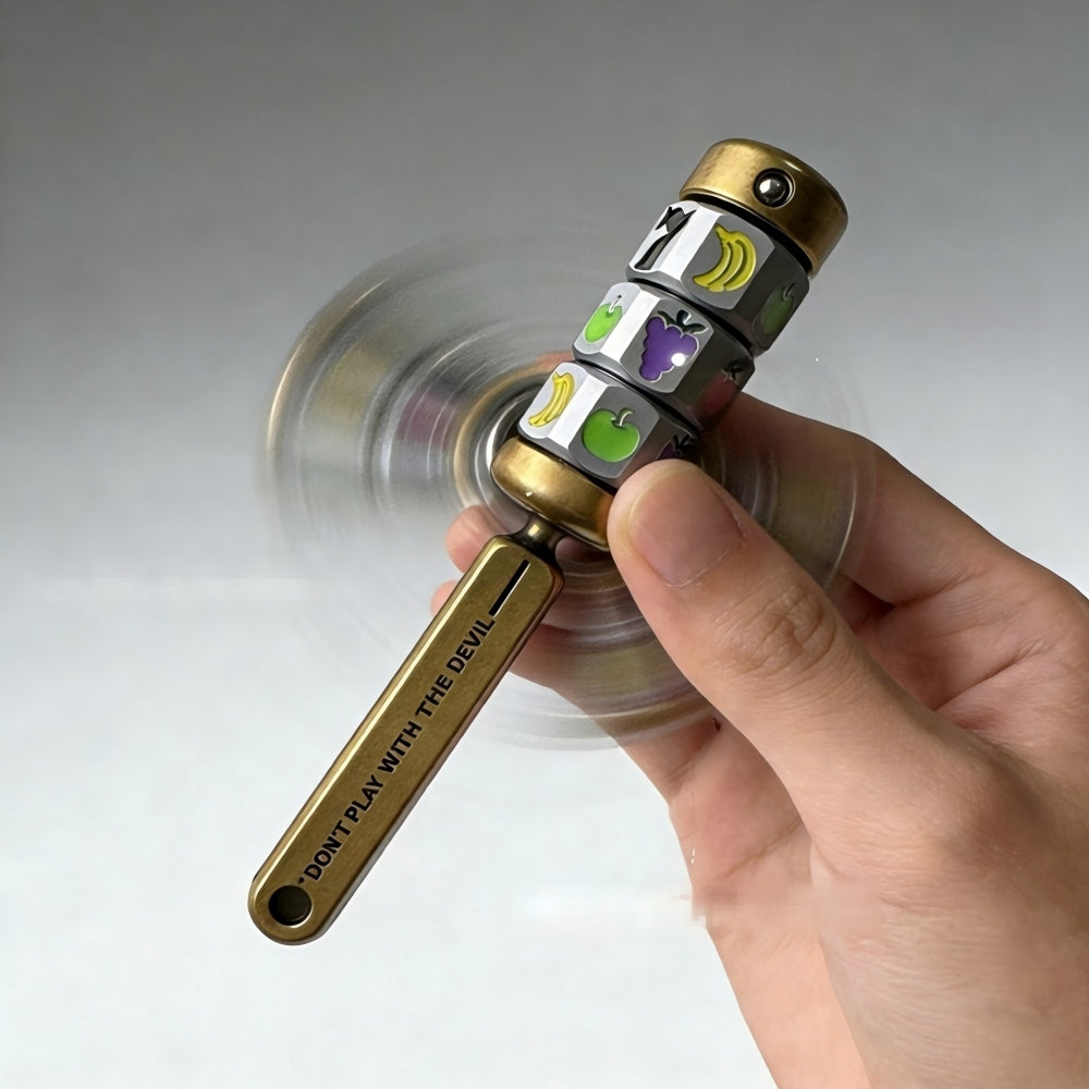 Fruit Slot Machine Fidget Spinner | Magnetic EDC Clicker Desk Toy | Vintage Brass
