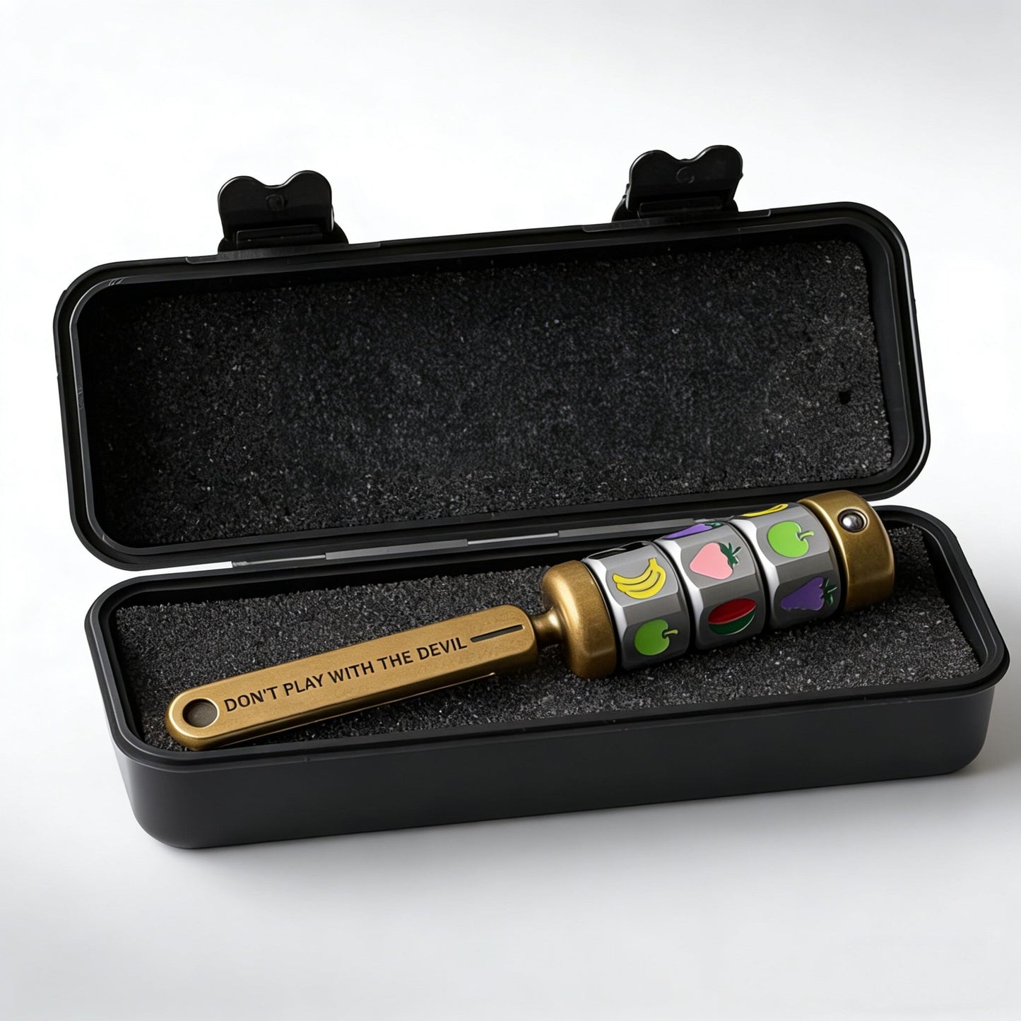 Fruit Slot Machine Fidget Spinner | Magnetic EDC Clicker Desk Toy | Vintage Brass