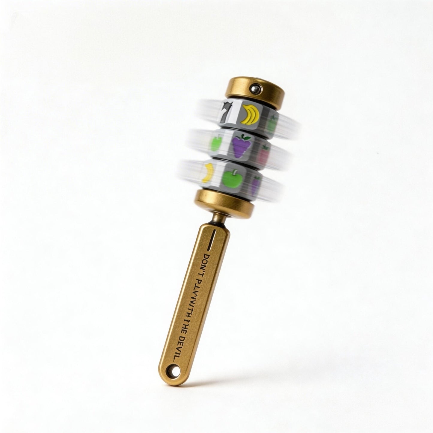 Fruit Slot Machine Fidget Spinner | Magnetic EDC Clicker Desk Toy | Vintage Brass