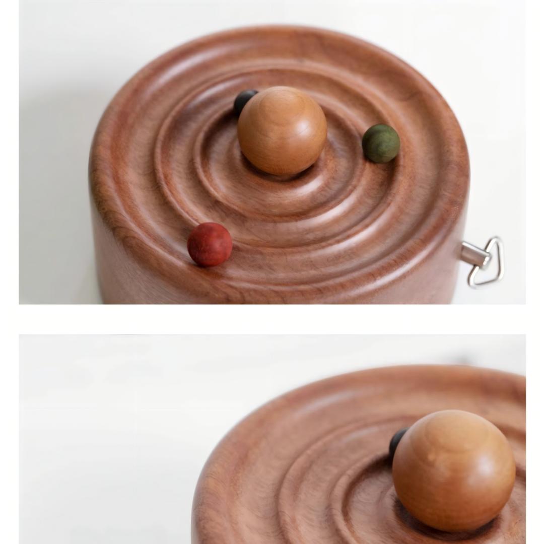 Galaxy Music Box | Orbital Motion Ornament | Hand-Crank Wooden Gift