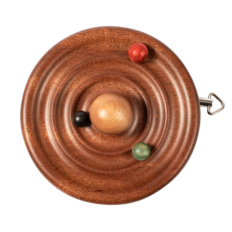 Galaxy Music Box | Orbital Motion Ornament | Hand-Crank Wooden Gift