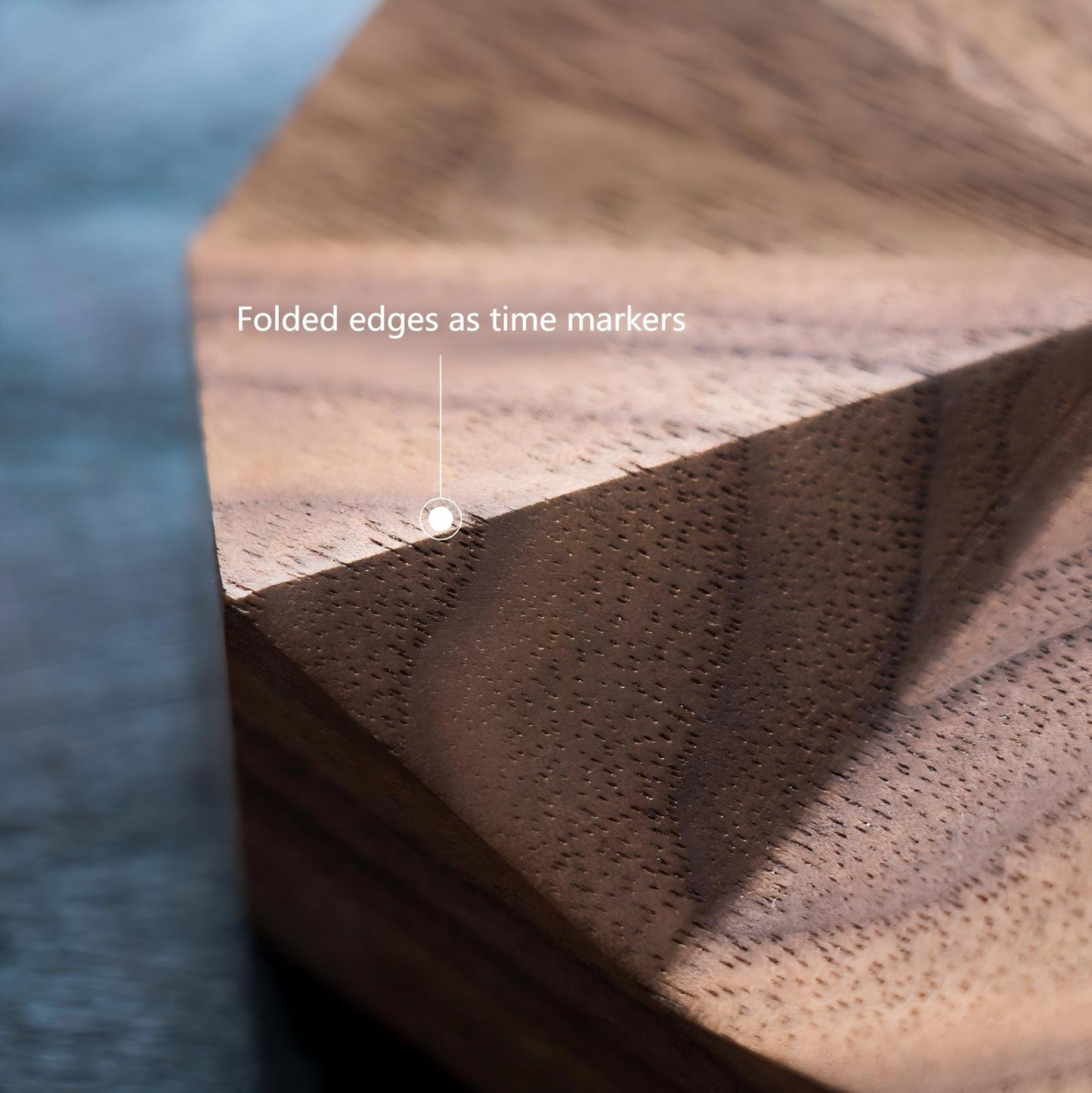 Geometric Wood Clock - Handcrafted Desktop Ornament & Timepiece