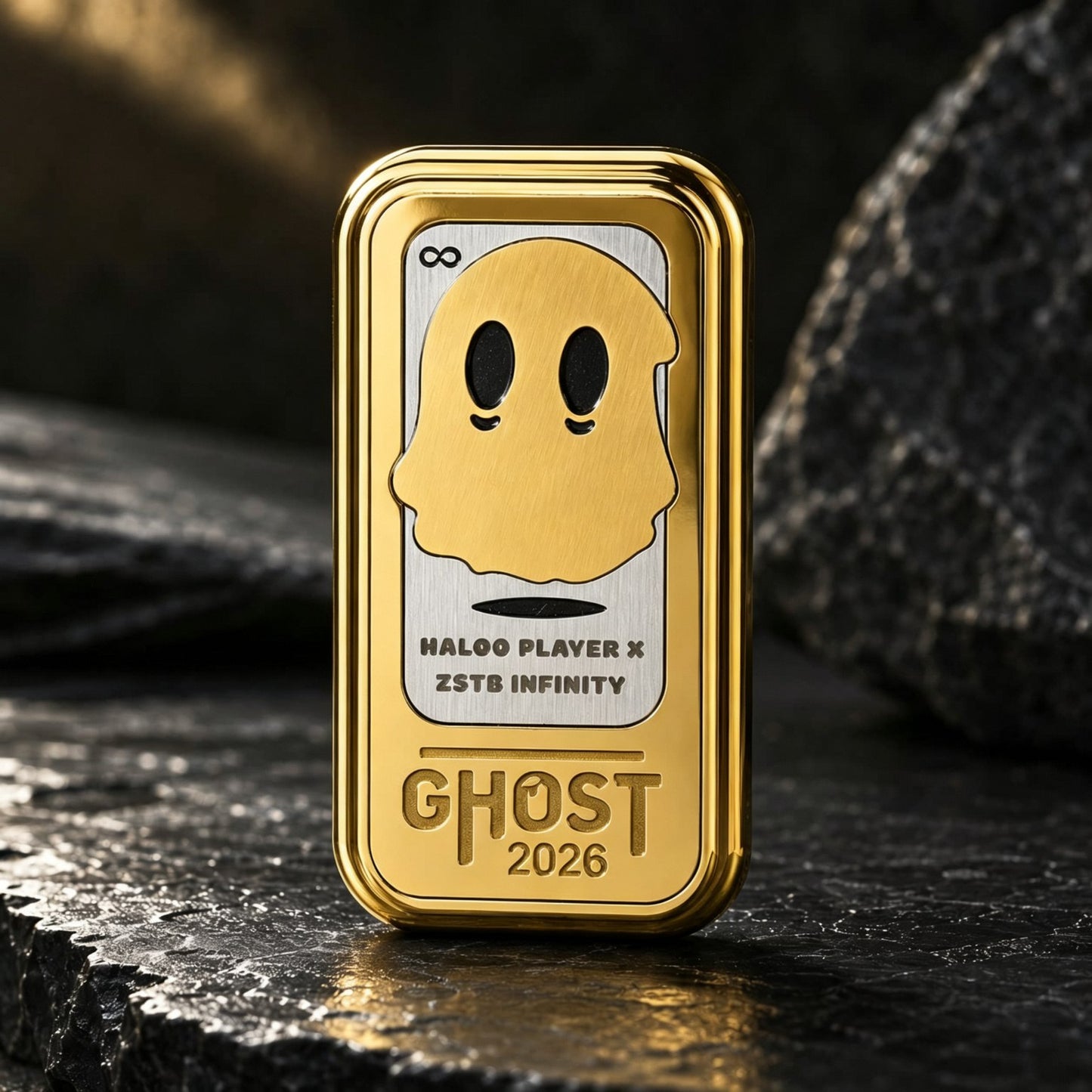 Ghost 2026 EDC Push-Card | Dual-Rail 32-Step Mechanism | 6 Materials | Ghost Relief | Engravable
