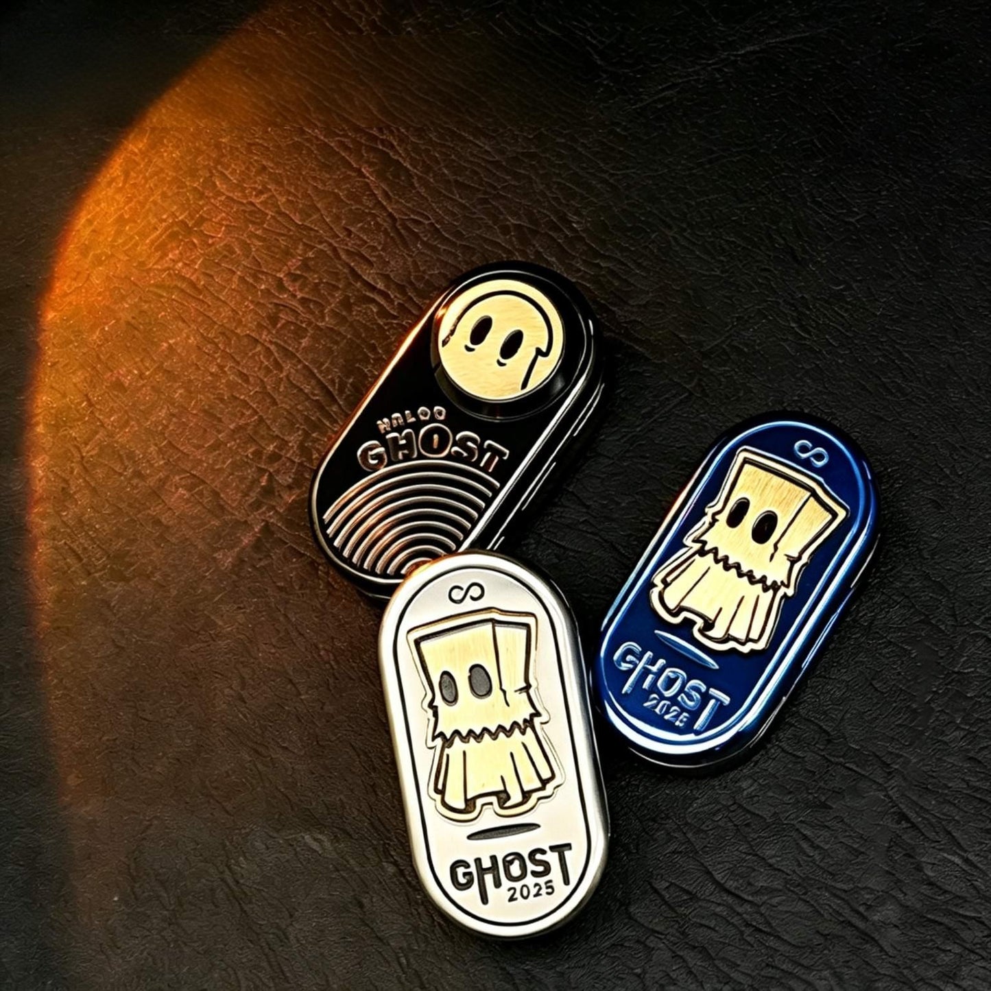 Ghost EDC | Dual-Face Stainless Steel | Magnetic Tuning Fork + Spin Rotor | CNC | Engravable