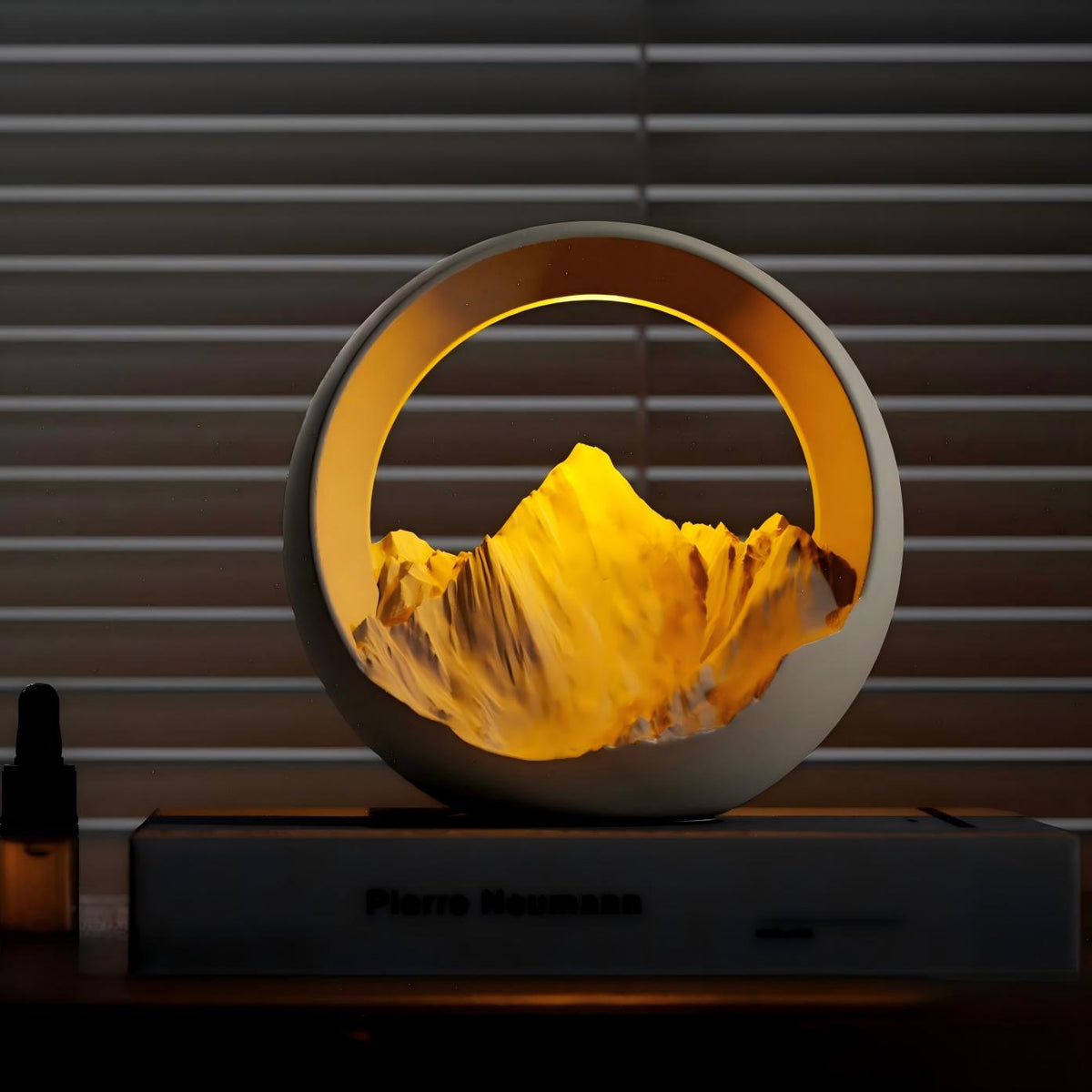 Golden Mountain Sunrise Aroma Lamp | Sculpted Plaster, Touch Dimmable