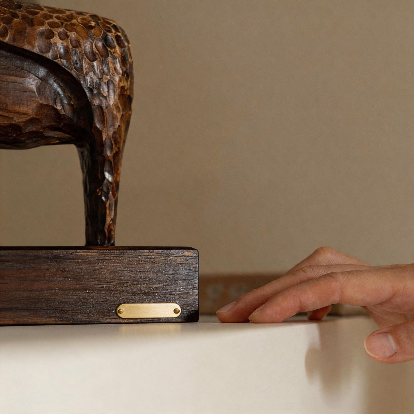 Hand-Carved Ebony Wood Horse Sculpture | Solid Wood Desk Art | Meaningful Gift