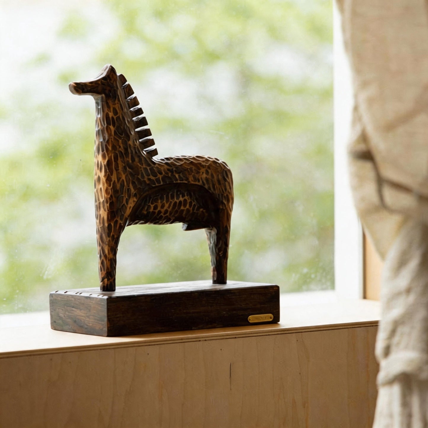 Hand-Carved Ebony Wood Horse Sculpture | Solid Wood Desk Art | Meaningful Gift