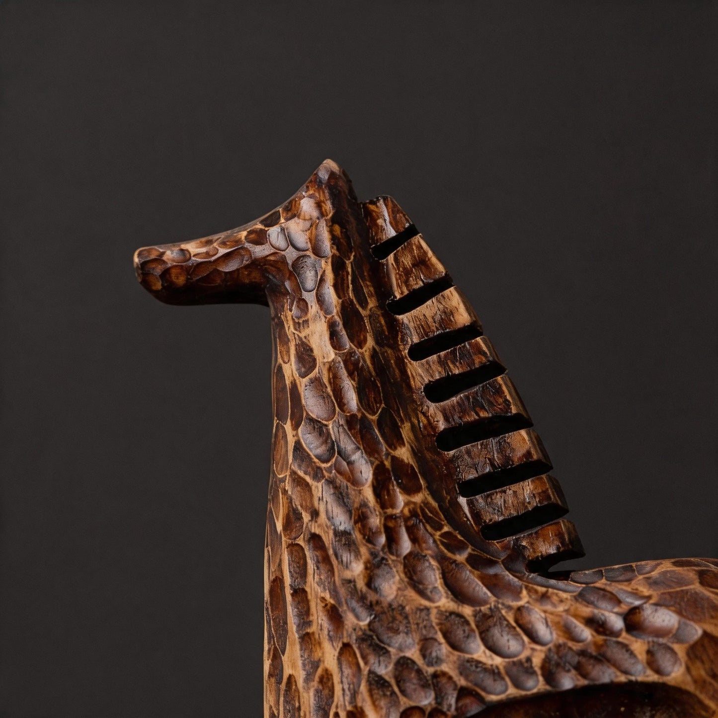 Hand-Carved Ebony Wood Horse Sculpture | Solid Wood Desk Art | Meaningful Gift