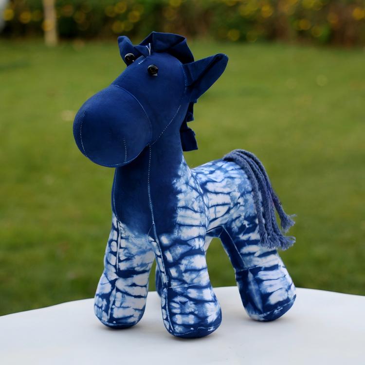 Handmade Tie-Dye Horse Plush Toy, Unique Desktop Ornament, Lucky Charm Gift