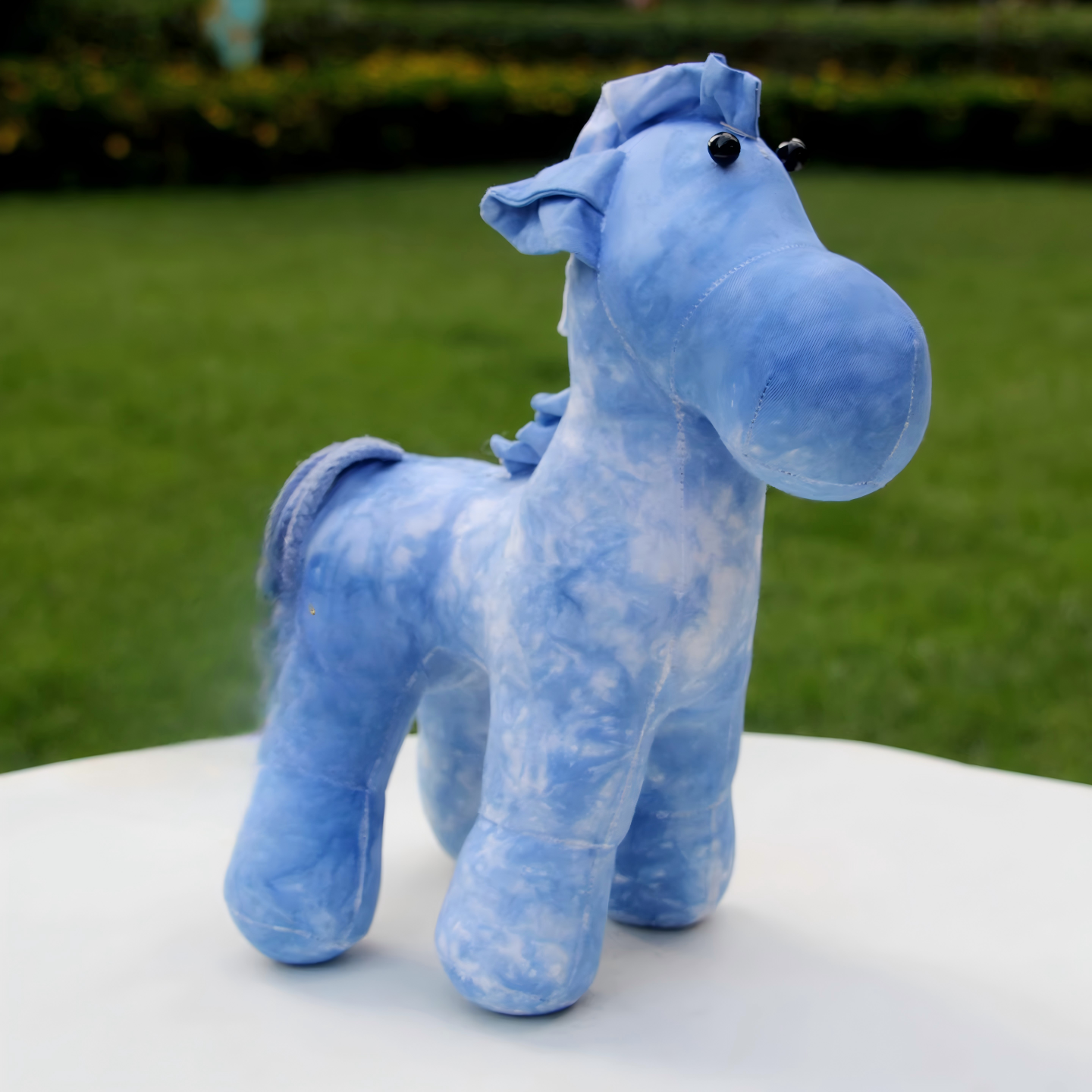 Handmade Tie-Dye Horse Plush Toy, Unique Desktop Ornament, Lucky Charm Gift