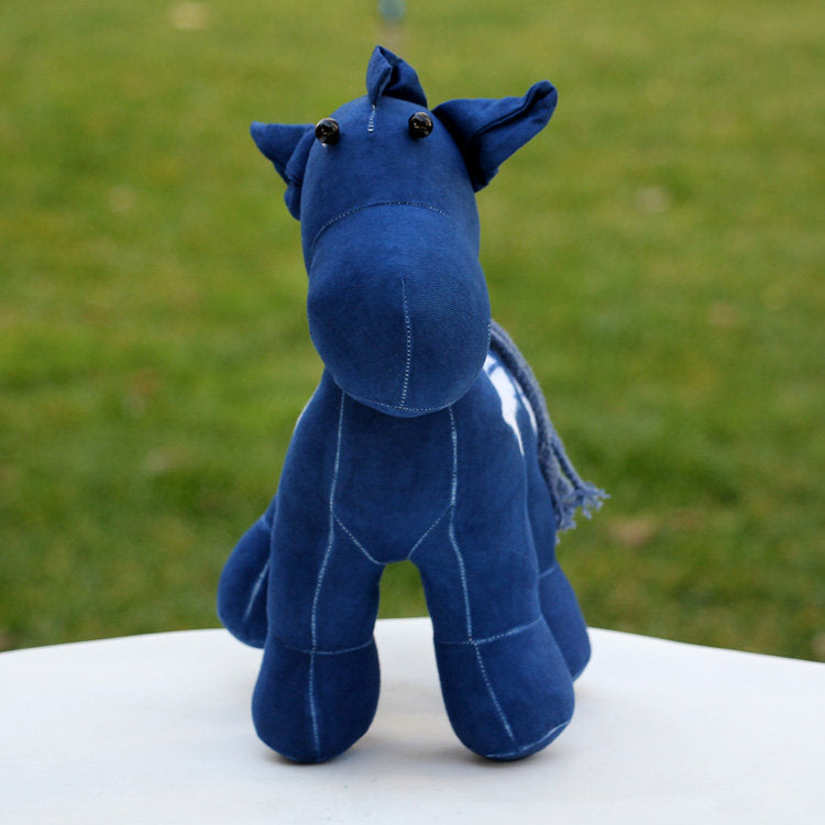 Handmade Tie-Dye Horse Plush Toy, Unique Desktop Ornament, Lucky Charm Gift
