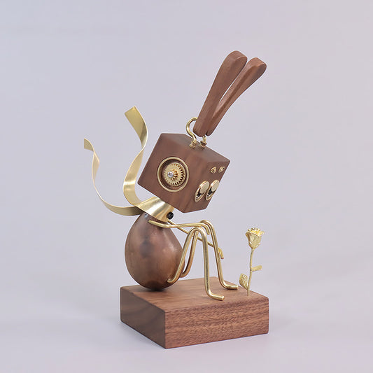 Iconic Character Wood Desktop Companion | Poseable Figurine | Stress Relief & Positive Energy Gift