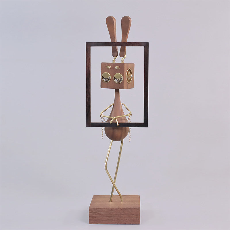 Iconic Character Wood Desktop Companion | Poseable Figurine | Stress Relief & Positive Energy Gift