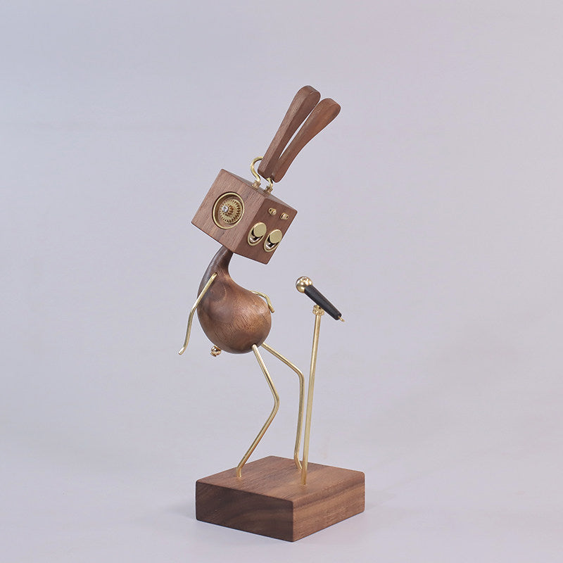 Iconic Character Wood Desktop Companion | Poseable Figurine | Stress Relief & Positive Energy Gift