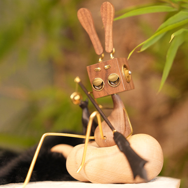 Iconic Character Wood Desktop Companion | Poseable Figurine | Stress Relief & Positive Energy Gift